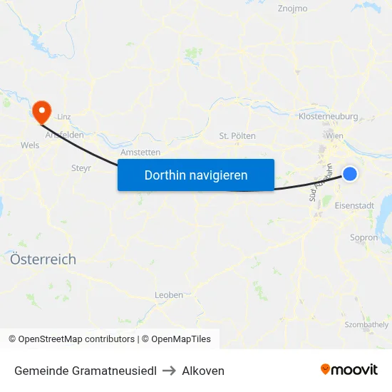 Gemeinde Gramatneusiedl to Alkoven map