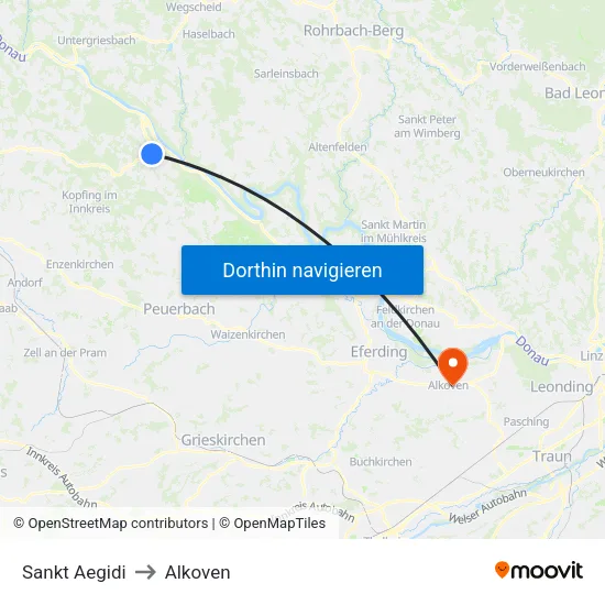 Sankt Aegidi to Alkoven map