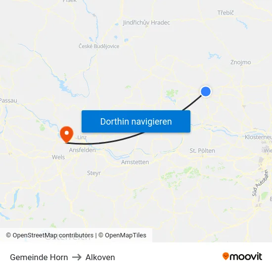 Gemeinde Horn to Alkoven map