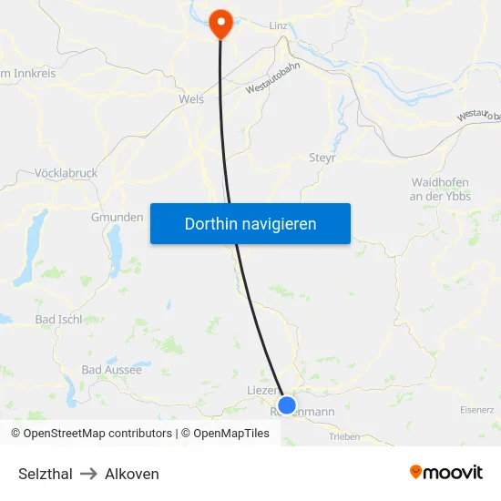 Selzthal to Alkoven map