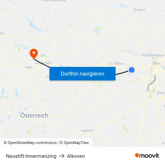 Neustift-Innermanzing to Alkoven map