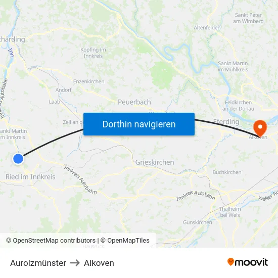 Aurolzmünster to Alkoven map