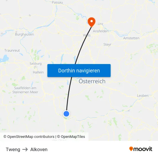 Tweng to Alkoven map