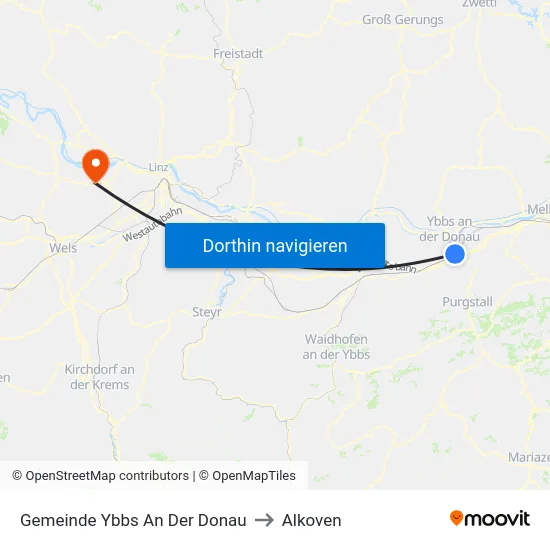 Gemeinde Ybbs An Der Donau to Alkoven map