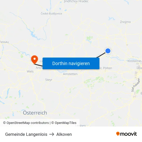 Gemeinde Langenlois to Alkoven map