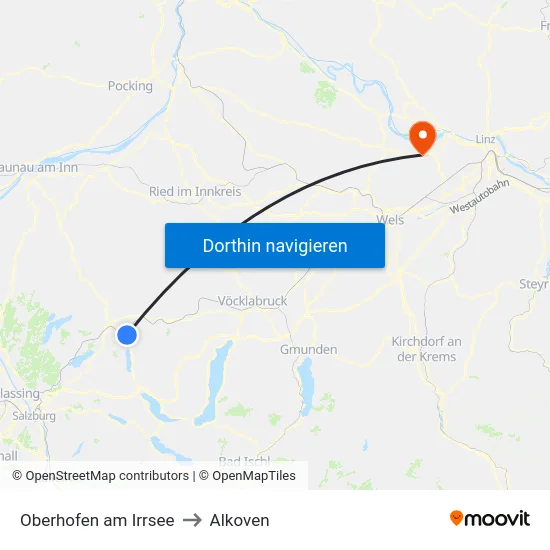 Oberhofen am Irrsee to Alkoven map