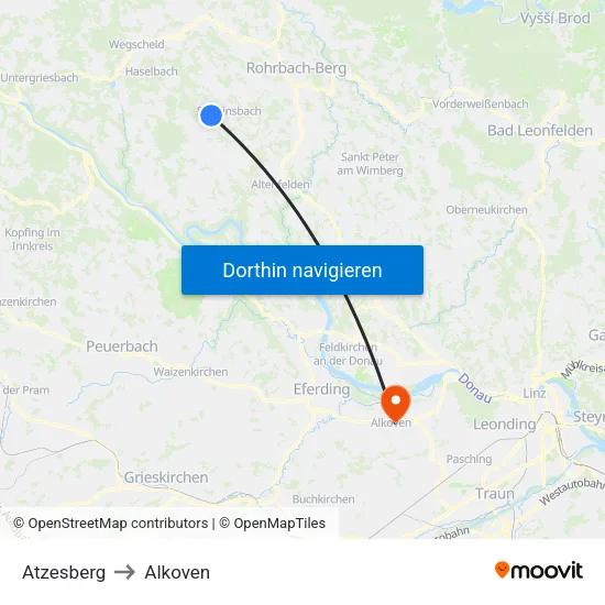 Atzesberg to Alkoven map