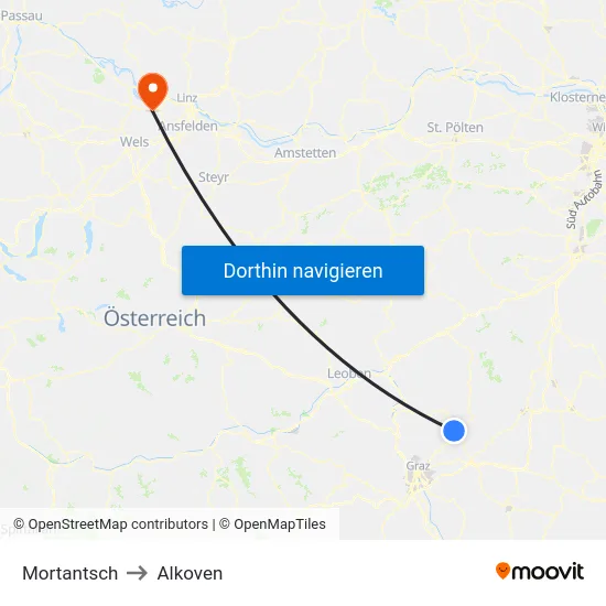 Mortantsch to Alkoven map