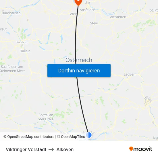 Viktringer Vorstadt to Alkoven map