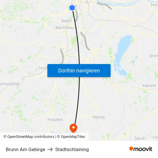 Brunn Am Gebirge to Stadtschlaining map