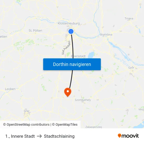 1., Innere Stadt to Stadtschlaining map