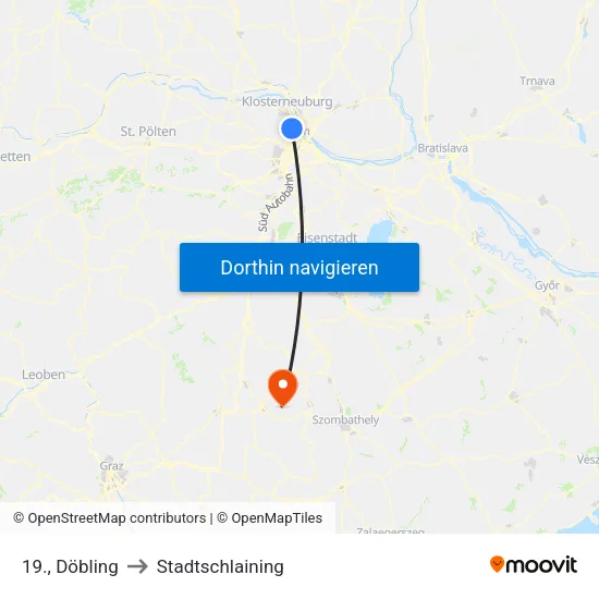 19., Döbling to Stadtschlaining map