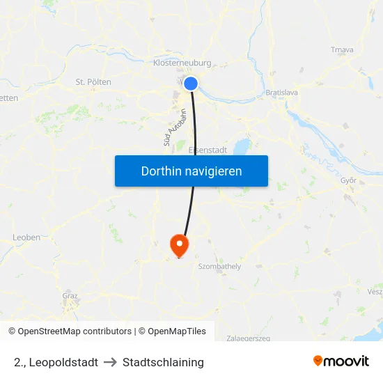 2., Leopoldstadt to Stadtschlaining map