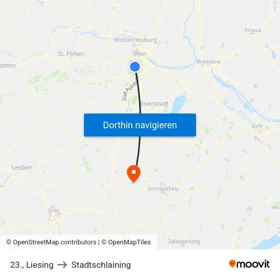 23., Liesing to Stadtschlaining map