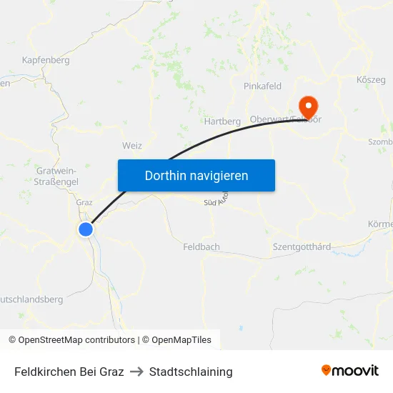 Feldkirchen Bei Graz to Stadtschlaining map