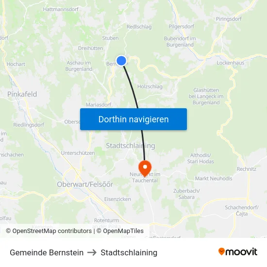Gemeinde Bernstein to Stadtschlaining map