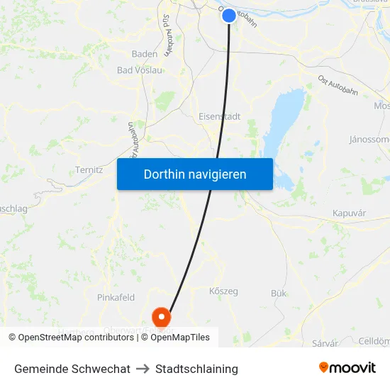 Gemeinde Schwechat to Stadtschlaining map