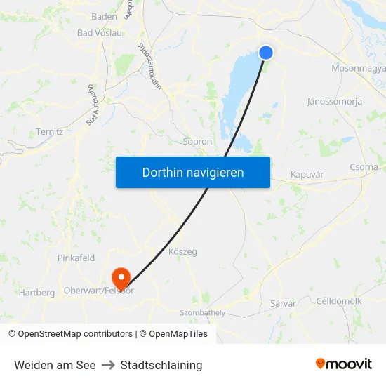 Weiden am See to Stadtschlaining map