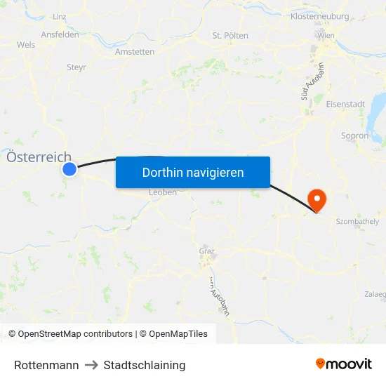Rottenmann to Stadtschlaining map