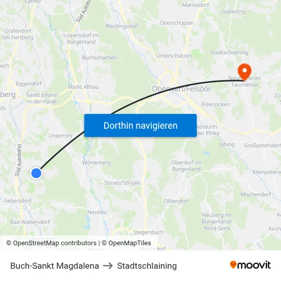 Buch-Sankt Magdalena to Stadtschlaining map