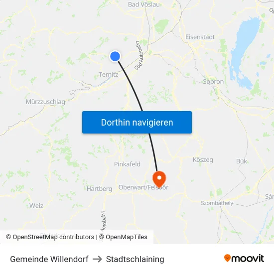 Gemeinde Willendorf to Stadtschlaining map