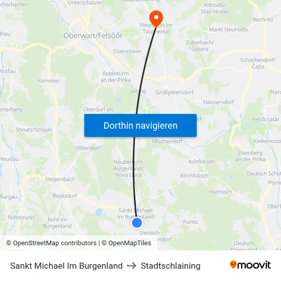 Sankt Michael Im Burgenland to Stadtschlaining map