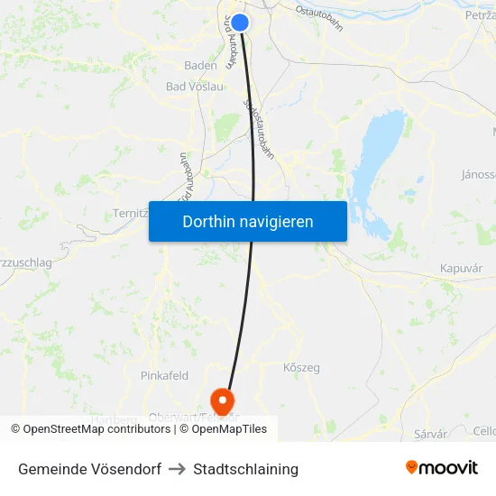 Gemeinde Vösendorf to Stadtschlaining map