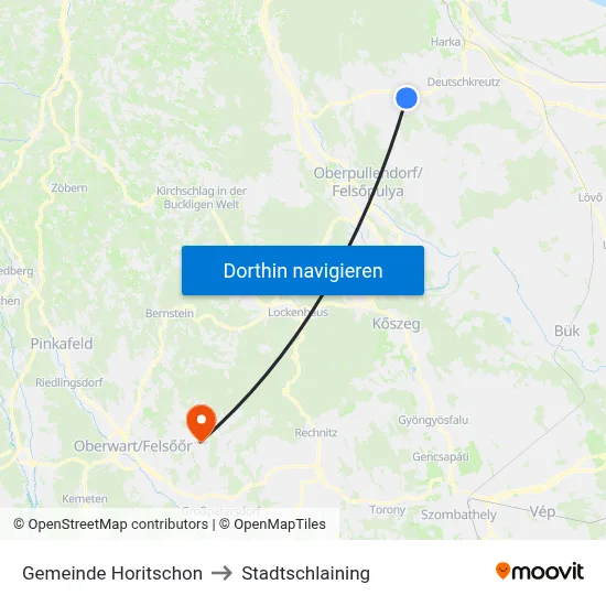 Gemeinde Horitschon to Stadtschlaining map