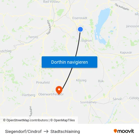 Siegendorf/Cindrof to Stadtschlaining map