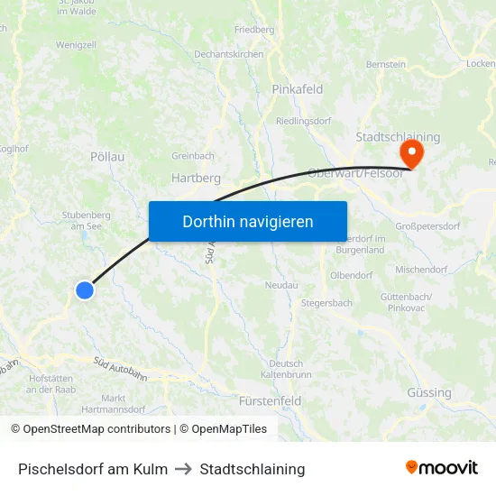 Pischelsdorf am Kulm to Stadtschlaining map