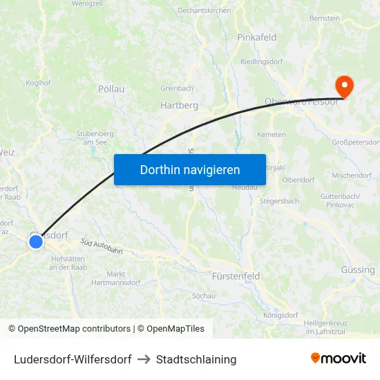 Ludersdorf-Wilfersdorf to Stadtschlaining map
