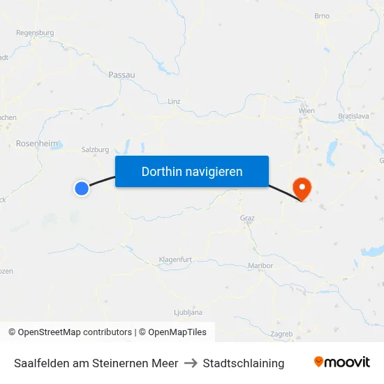 Saalfelden am Steinernen Meer to Stadtschlaining map