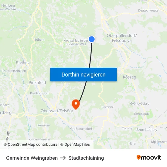 Gemeinde Weingraben to Stadtschlaining map