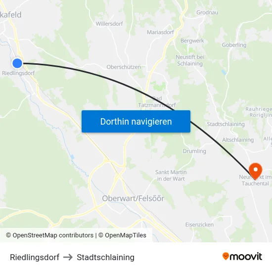Riedlingsdorf to Stadtschlaining map