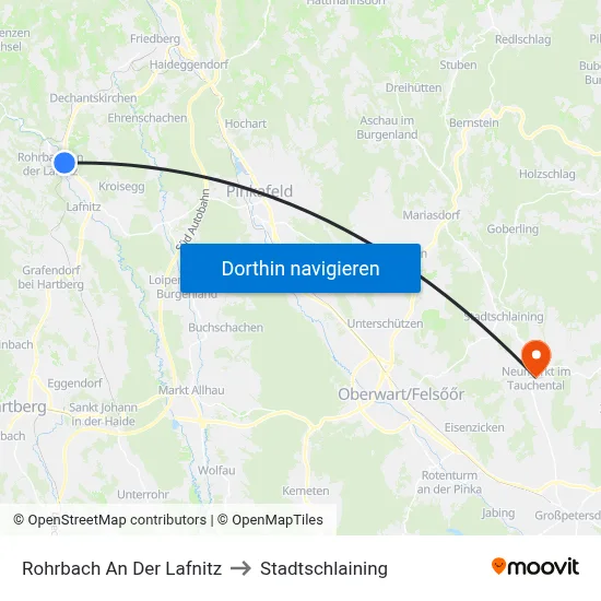 Rohrbach An Der Lafnitz to Stadtschlaining map