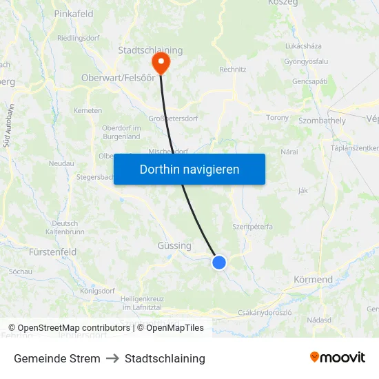 Gemeinde Strem to Stadtschlaining map
