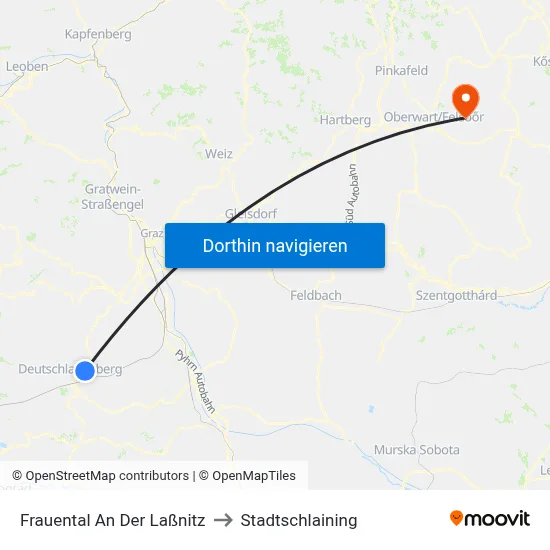 Frauental An Der Laßnitz to Stadtschlaining map