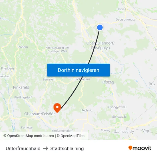 Unterfrauenhaid to Stadtschlaining map