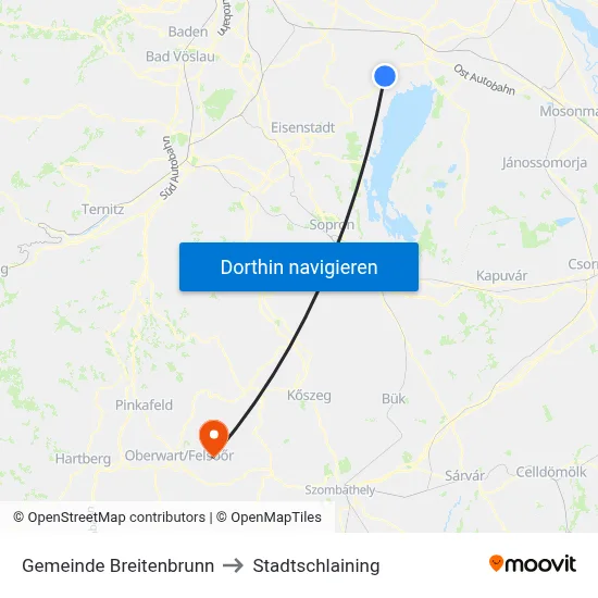 Gemeinde Breitenbrunn to Stadtschlaining map