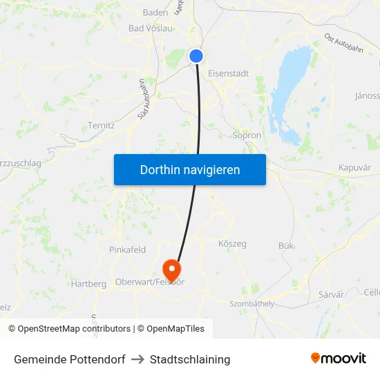 Gemeinde Pottendorf to Stadtschlaining map