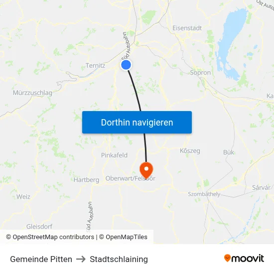 Gemeinde Pitten to Stadtschlaining map