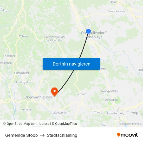 Gemeinde Stoob to Stadtschlaining map