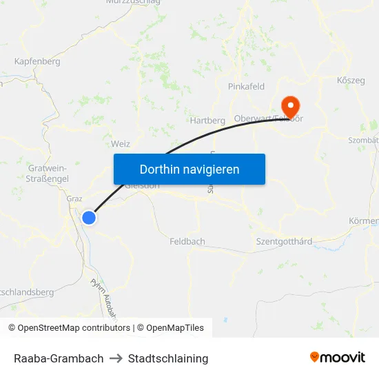 Raaba-Grambach to Stadtschlaining map