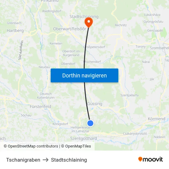 Tschanigraben to Stadtschlaining map