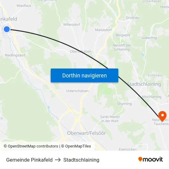Gemeinde Pinkafeld to Stadtschlaining map