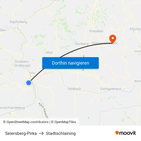 Seiersberg-Pirka to Stadtschlaining map
