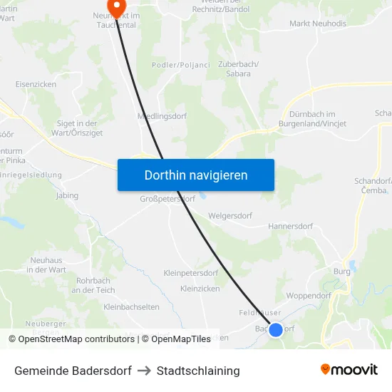 Gemeinde Badersdorf to Stadtschlaining map