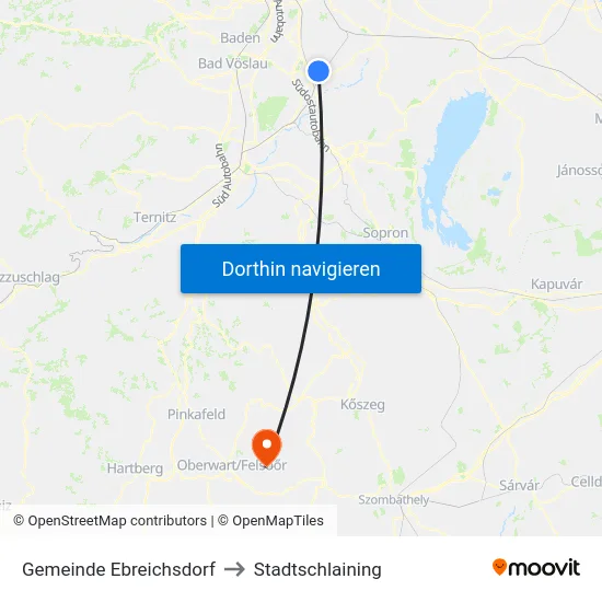 Gemeinde Ebreichsdorf to Stadtschlaining map