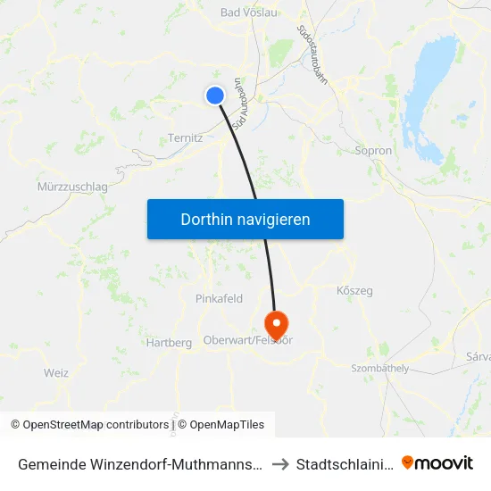 Gemeinde Winzendorf-Muthmannsdorf to Stadtschlaining map