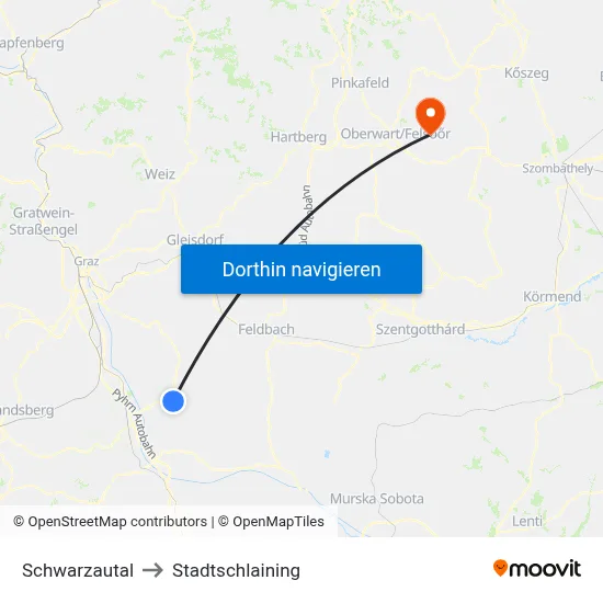 Schwarzautal to Stadtschlaining map